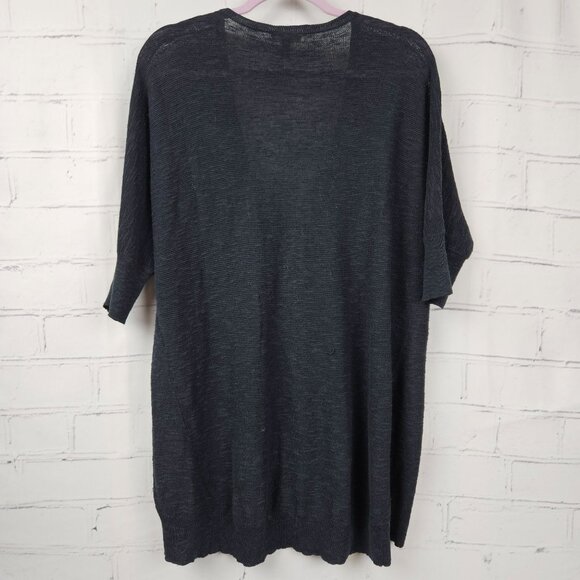 Eileen Fisher Sweater Top Womens L Linen Cotton Blend V Neck Short Sleeve Staple - Picture 10 of 11